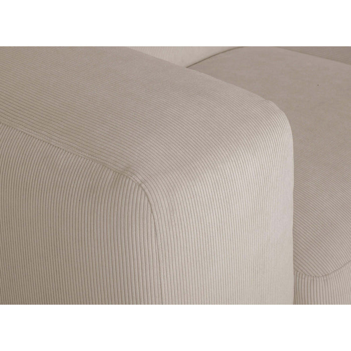 by fonQ Wonder 5-zits Hoekbank met Chaise Longue Links XL - Rib - Beige