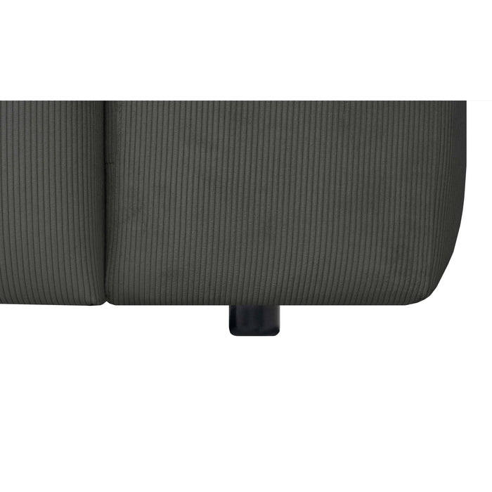 by fonQ Wonder 4-zits Hoekbank Links - Open Eind - Rib - Antraciet