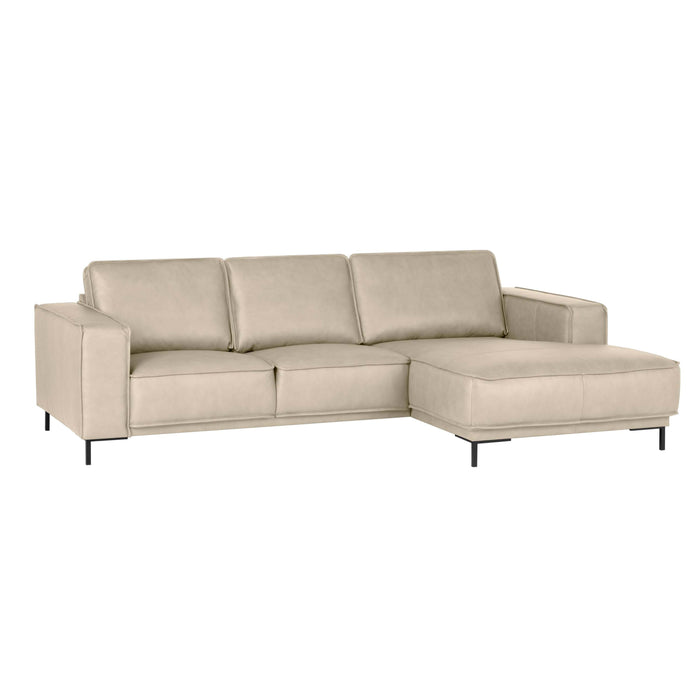 by fonQ Brisk Hoekbank met Chaise Longue Rechts - Buffelleer - Beige