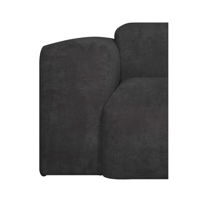 by fonQ Wonder 5-zits Hoekbank met Chaise Longue Rechts - Rib - Antraciet