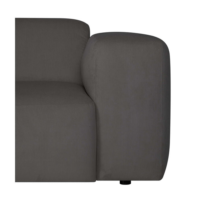 by fonQ Wonder 4-zits Hoekbank met Chaise Longue Links - Rib - Antraciet