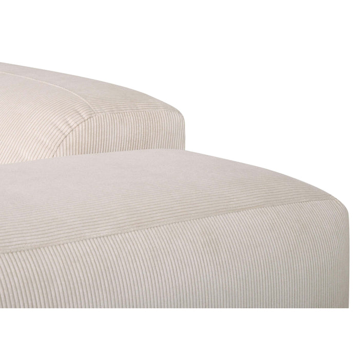 by fonQ Wonder 4-zits Hoekbank met Chaise Longue Links - Rib - Crème