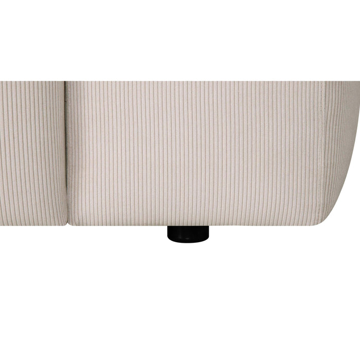 by fonQ Wonder 4-zits Hoekbank met Chaise Longue Links - Rib - Crème