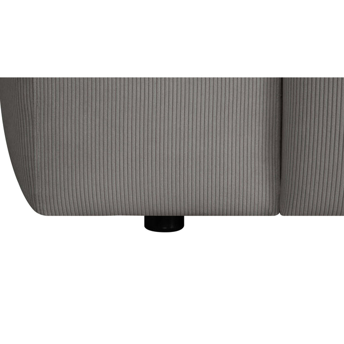 by fonQ Wonder 4-zits Hoekbank met Chaise Longue Rechts XL - Rib - Grijs