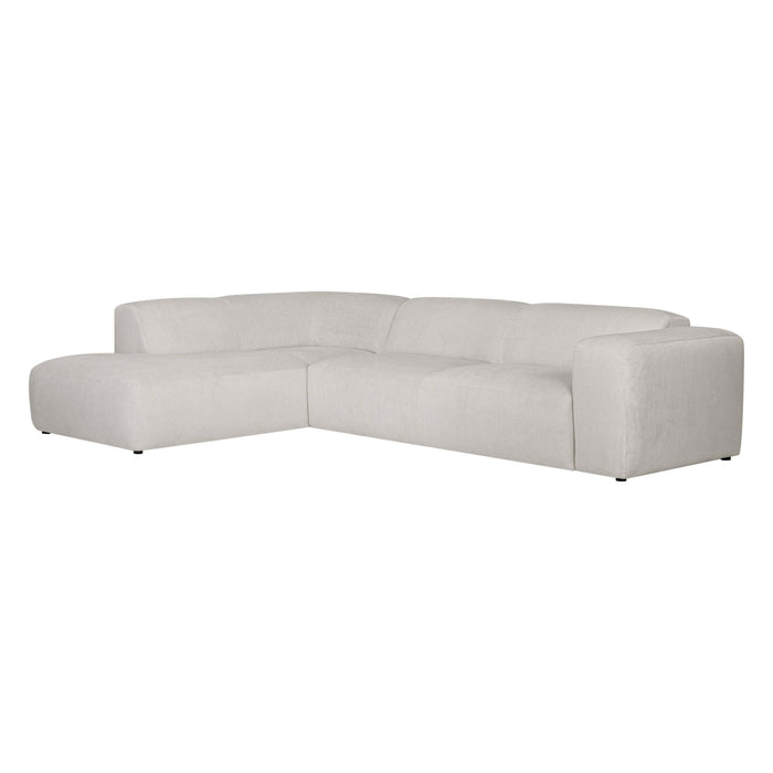 by fonQ Wonder 5-zits Hoekbank Links - Open Eind - Rib - Zand