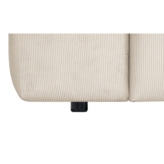 by fonQ Wonder 4-zits Hoekbank Rechts - Open Eind - Rib - Crème