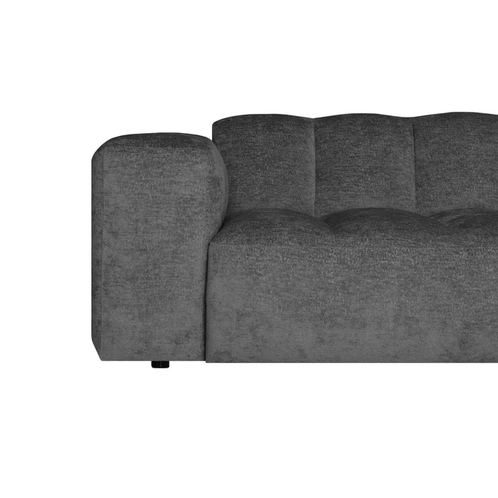 by fonQ Plume 3-zits Hoekbank met Chaise Longue Rechts - Chenille - Antraciet