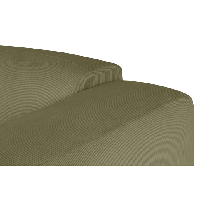 by fonQ Wonder 4-zits Hoekbank Links - Open Eind - Rib - Mosgroen