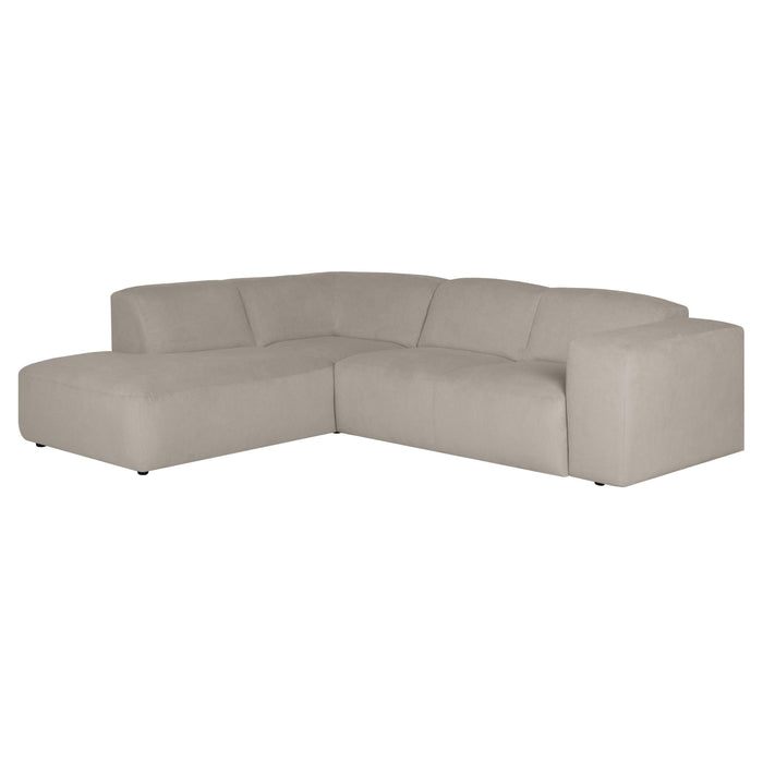 by fonQ Wonder 4-zits Hoekbank Links - Open Eind - Rib - Beige