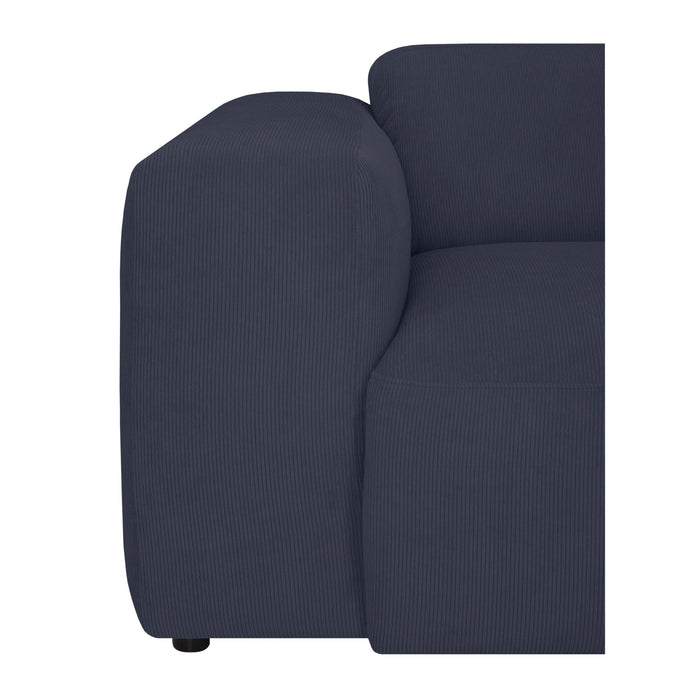 by fonQ Wonder 5-zits Hoekbank met Chaise Longue Rechts - Rib - Navy