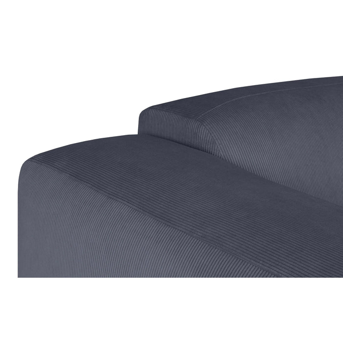 by fonQ Wonder 4-zits Hoekbank Rechts - Open Eind - Rib - Navy