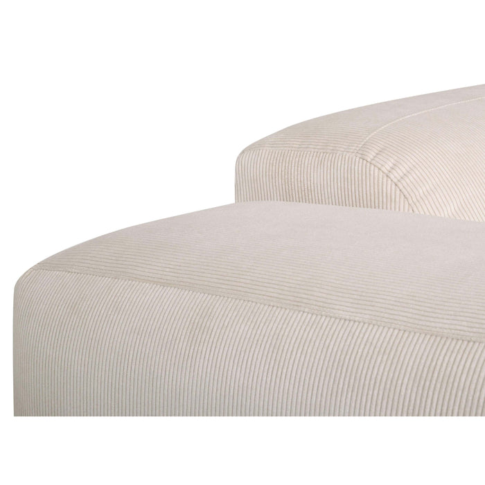 by fonQ Wonder 5-zits Hoekbank met Chaise Longue Links XL - Rib - Crème