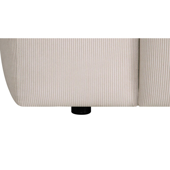 by fonQ Wonder 5-zits Hoekbank met Chaise Longue Links XL - Rib - Crème