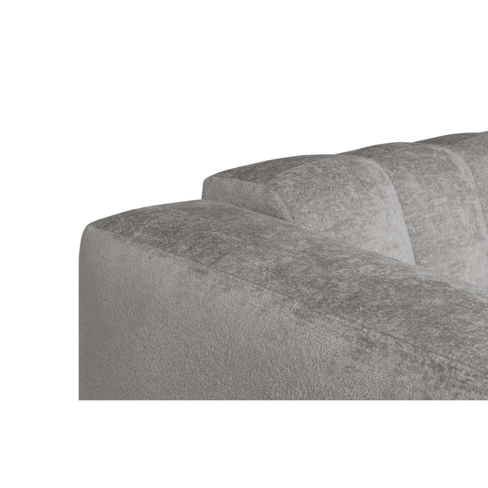 by fonQ Plume 3-zits Hoekbank met Chaise Longue Rechts - Chenille - Grijs
