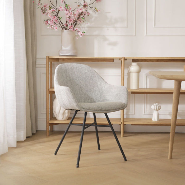 Nolon Noa-Mae Eetkamerstoel Beige Gemêleerd - Armleuning - Zwarte