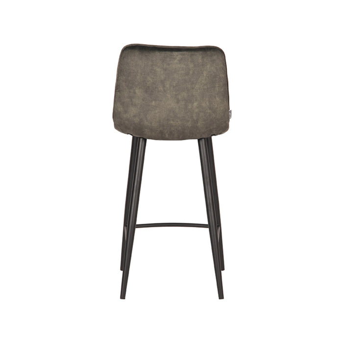 LABEL51 - Barkruk Jelt Laag - Hunter Velours - Zwart Metaal