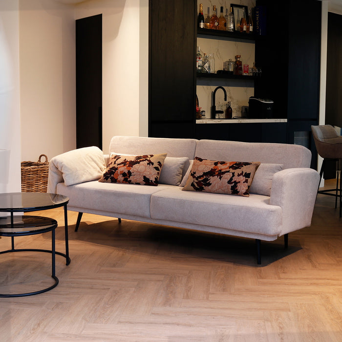 Giga Meubel - Slaapbank Beige 215cm - Metaal & Stof - Bank Sylke