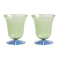 &k amsterdam Eve Waterglazen - Groen - Set van 2