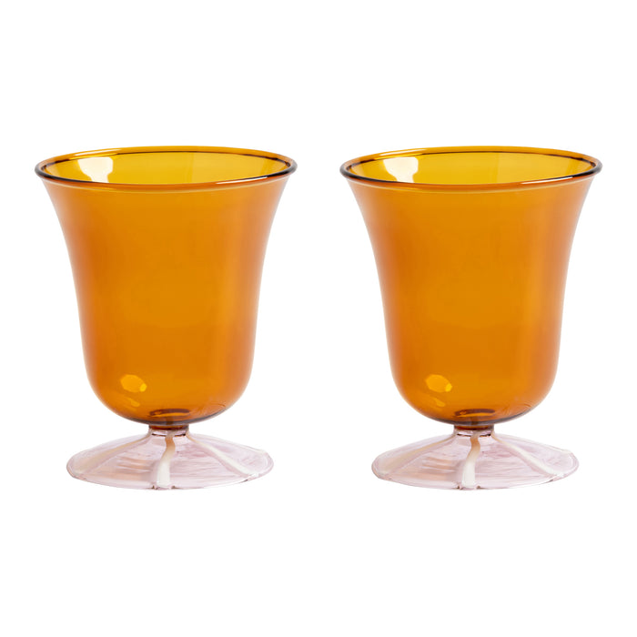 &k amsterdam Eve Waterglazen - Amber - Set van 2