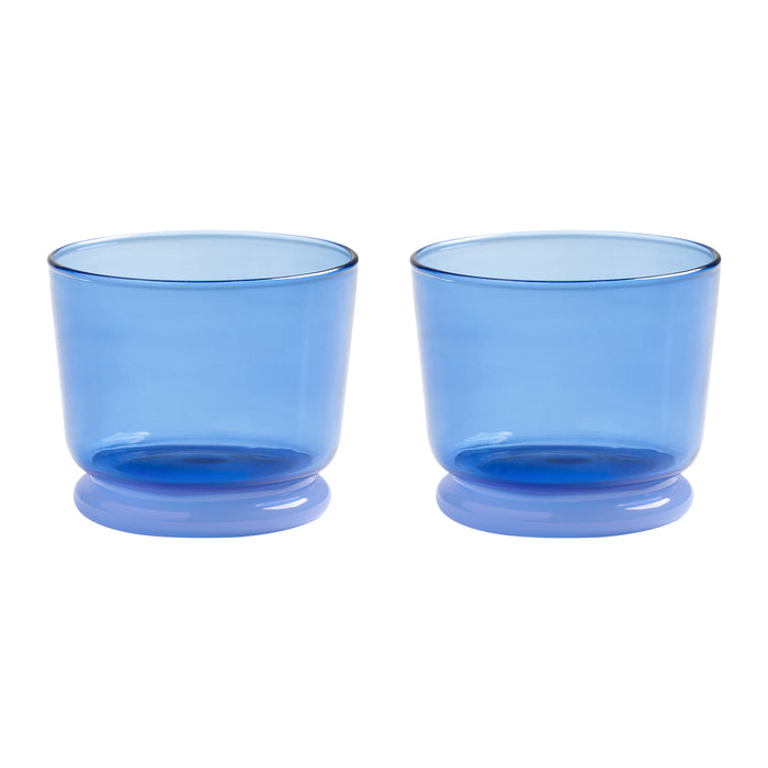 &k amsterdam Dew Waterglazen - Blauw - Set van 2
