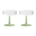 &k amsterdam Coupe Twirl Champagneglazen - Groen - Set van 2