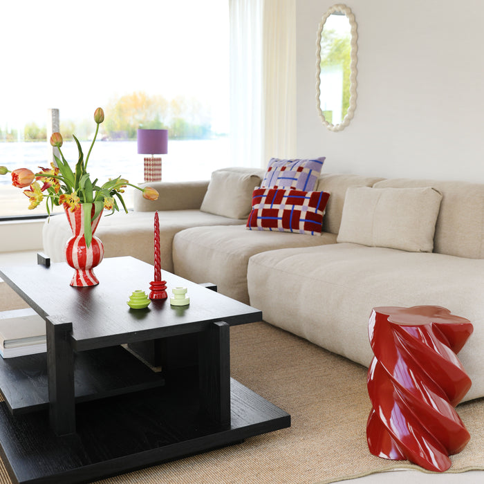 &k amsterdam Pillar Marshmallow Bijzettafel H 40 cm - Burgundy