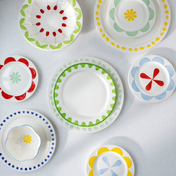 &k amsterdam Folk Kommen Ø 22,5 cm - Blauw - Set van 2