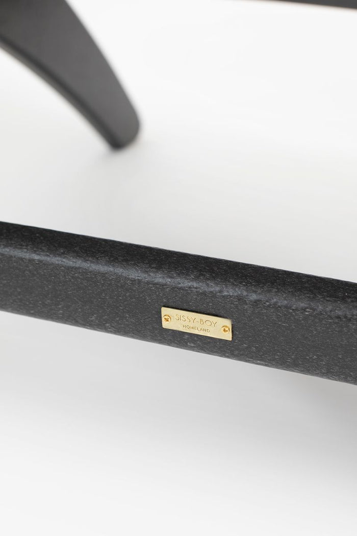 Sissy-Boy Zwarte fanback chair voetenbankje