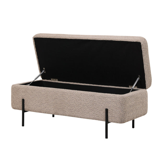 Giga Meubel - Opbergbank Bouclé Taupe 110cm - Japandi - Jari
