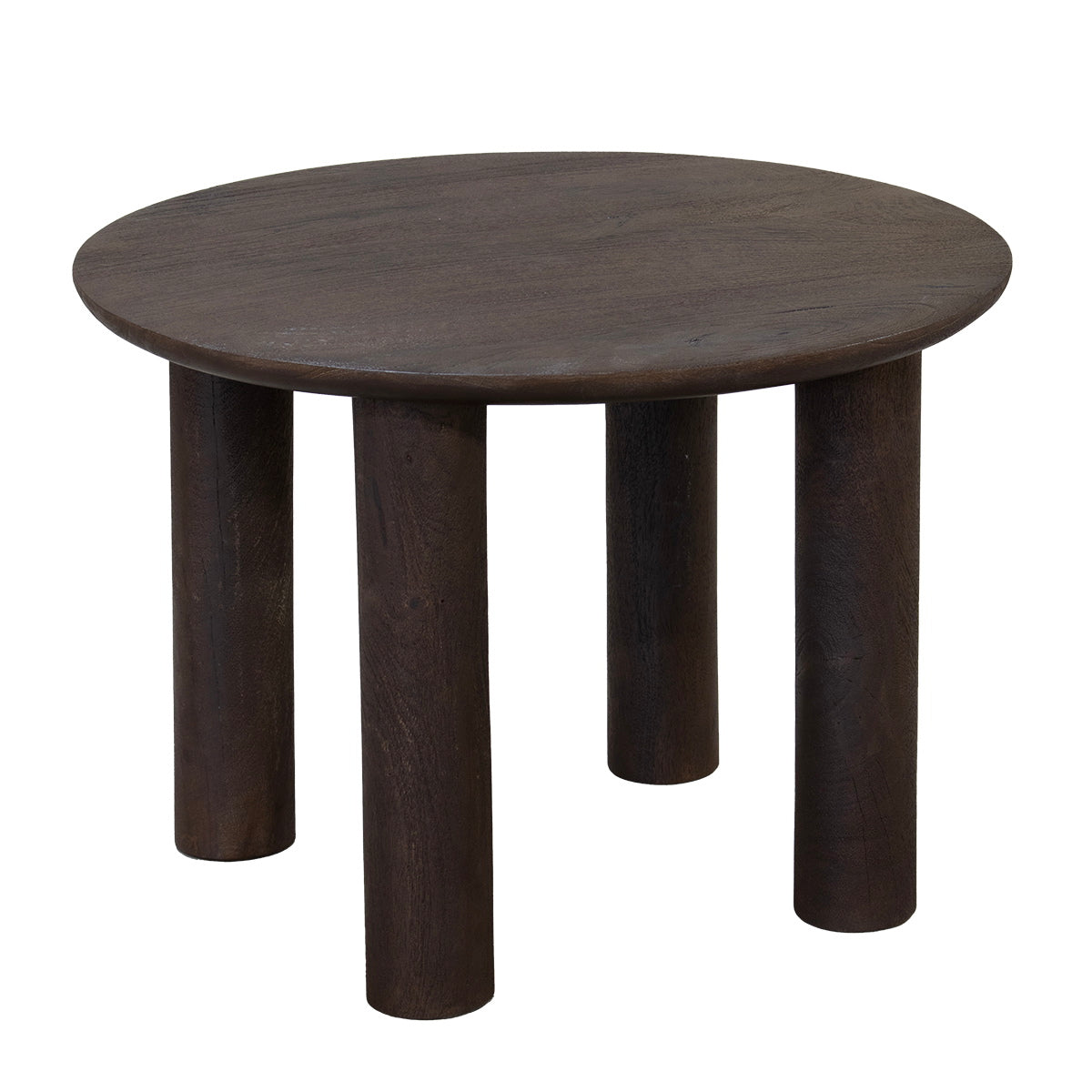Giga Meubel - Salontafel Rond Donkerbruin 60cm - Mangohout - Misao