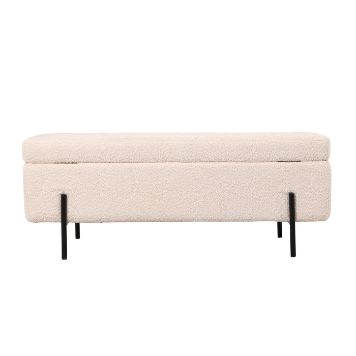 Giga Meubel - Opbergbank Bouclé Beige 110cm - Japandi - Jari