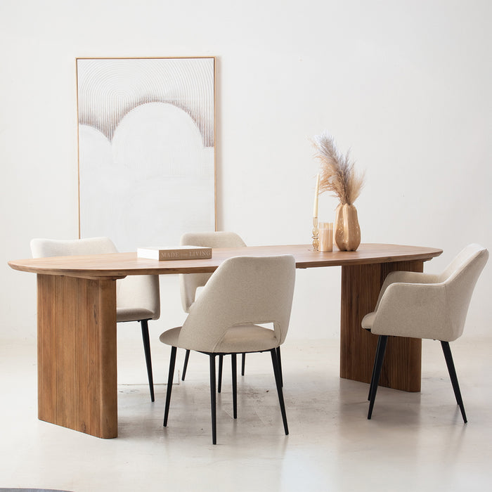 Giga Meubel - Eettafel Ovaal Naturel - 250cm - Mangohout - Aya