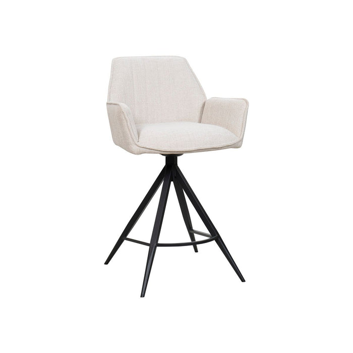 Giga Meubel - Barstoel Beige Stof - Zithoogte	66cm - Noa - Set van 2