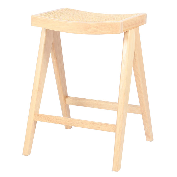 Giga Meubel - Barstoel Naturel - Rotan Zitting - Jules - Set van 2