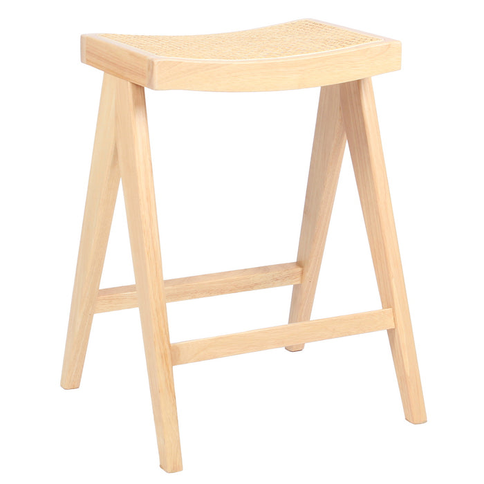 Giga Meubel - Barstoel Naturel - Rotan Zitting - Jules - Set van 2