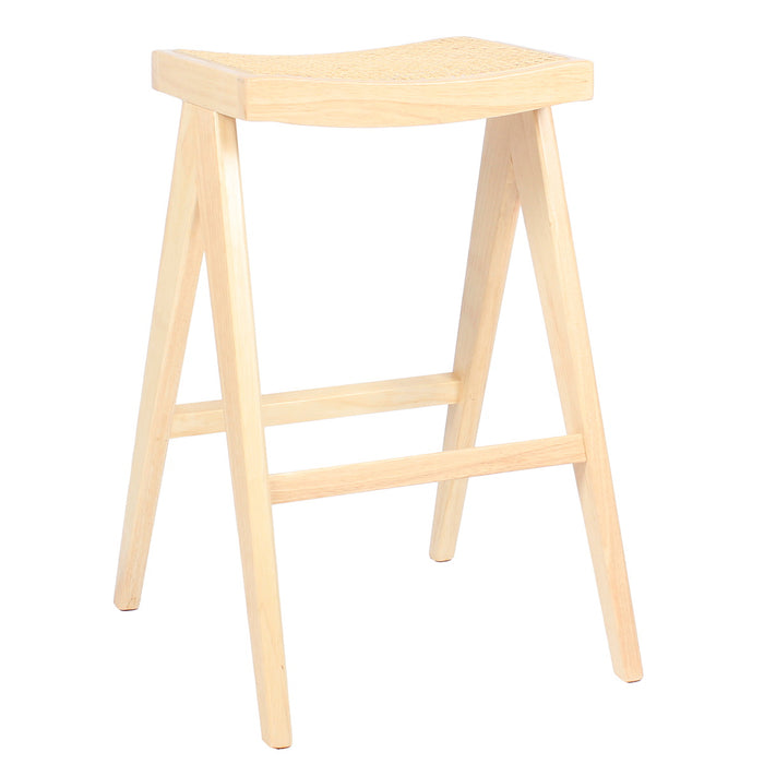 Giga Meubel - Barkruk Naturel - Rotan Zitting - Jules - Set van 2