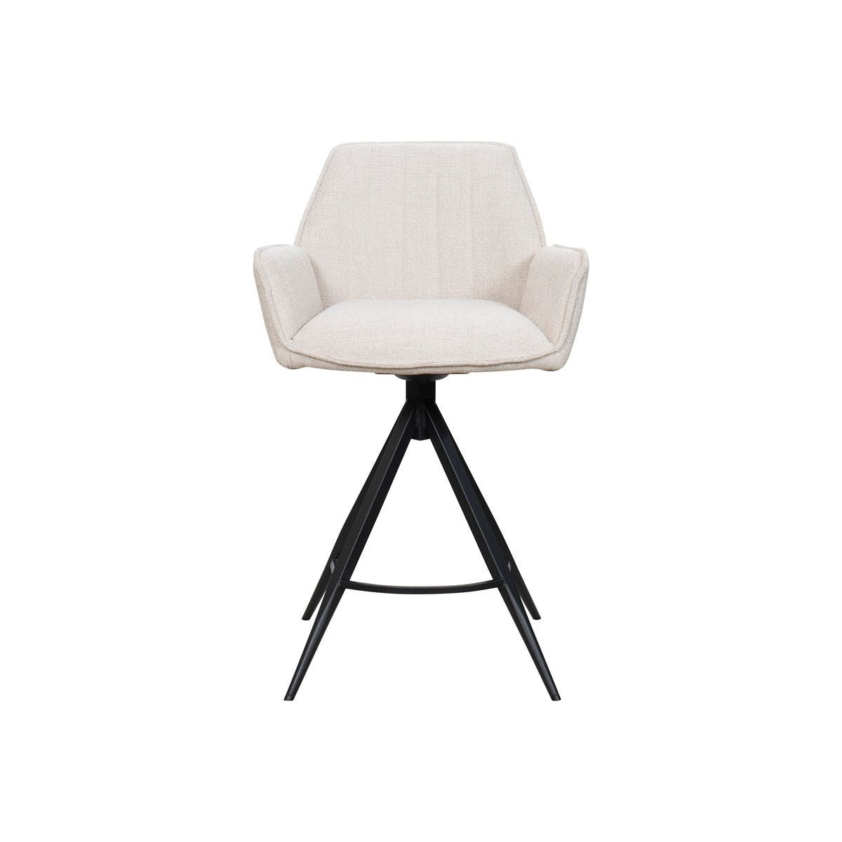 Giga Meubel - Barstoel Beige Stof - Zithoogte	66cm - Noa - Set van 2