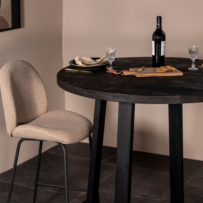 Giga Meubel - Bartafel 110cm Zwart - Mangohout & Metaal