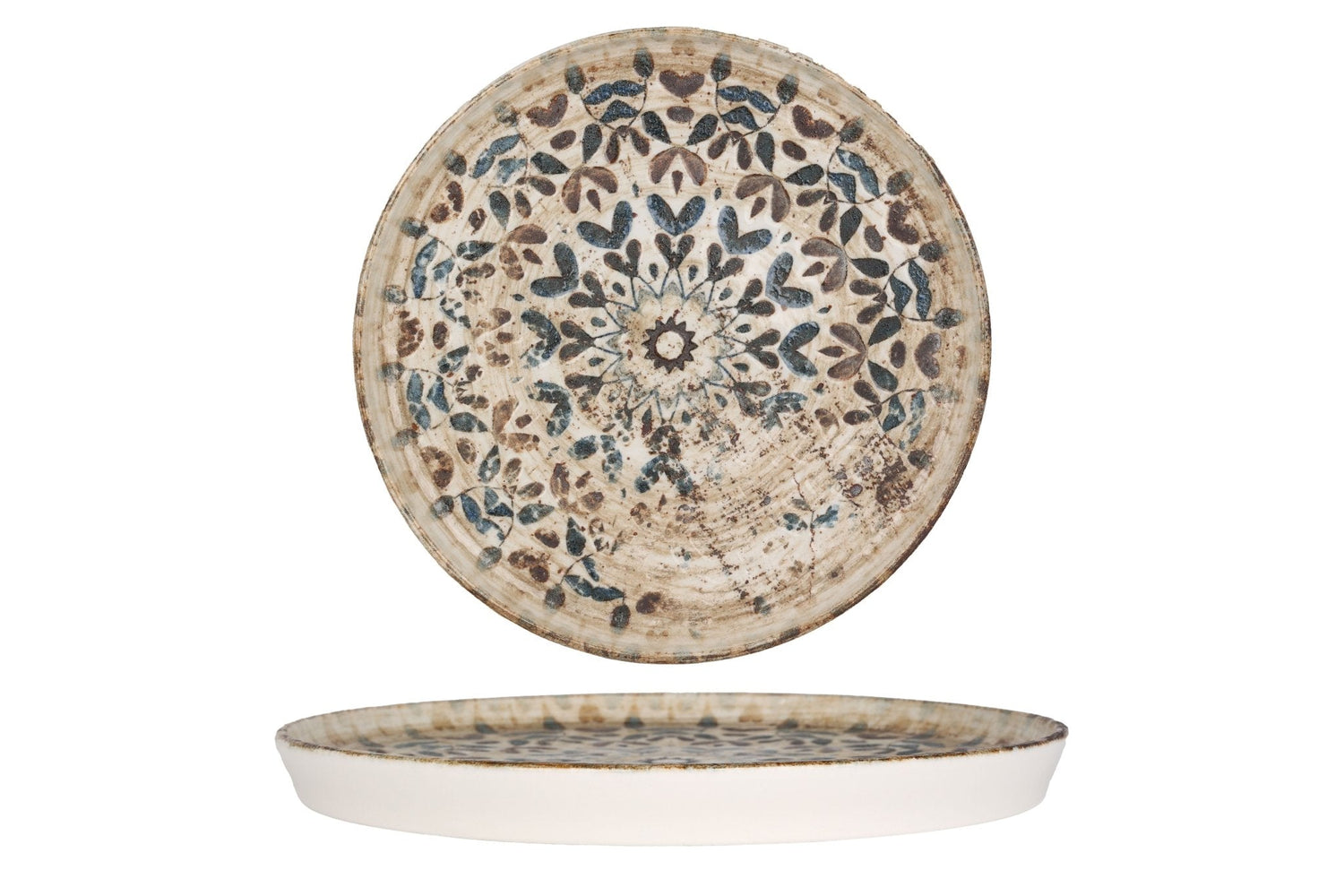 Rinart Gebaksbord - Aztec - Porselein - 20 cm - set van 6