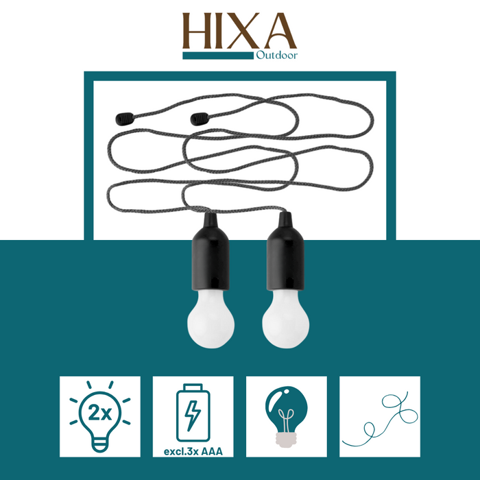 HIXA Treklamp Campinglamp LED 2 stuks