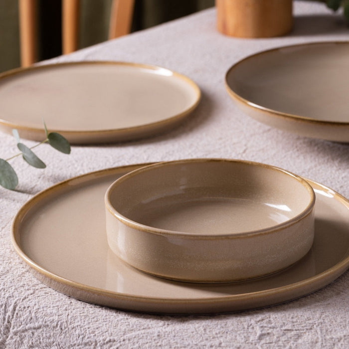 Bonna Dinerbord - Sand Hygge - Porselein - 28 cm - set van 6