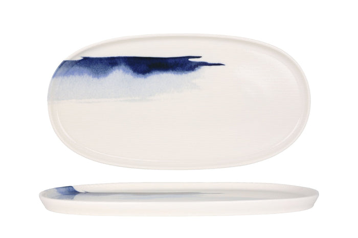Bonna Serveerschaal - Blue Wave - Porselein - 30 cm - set van 2