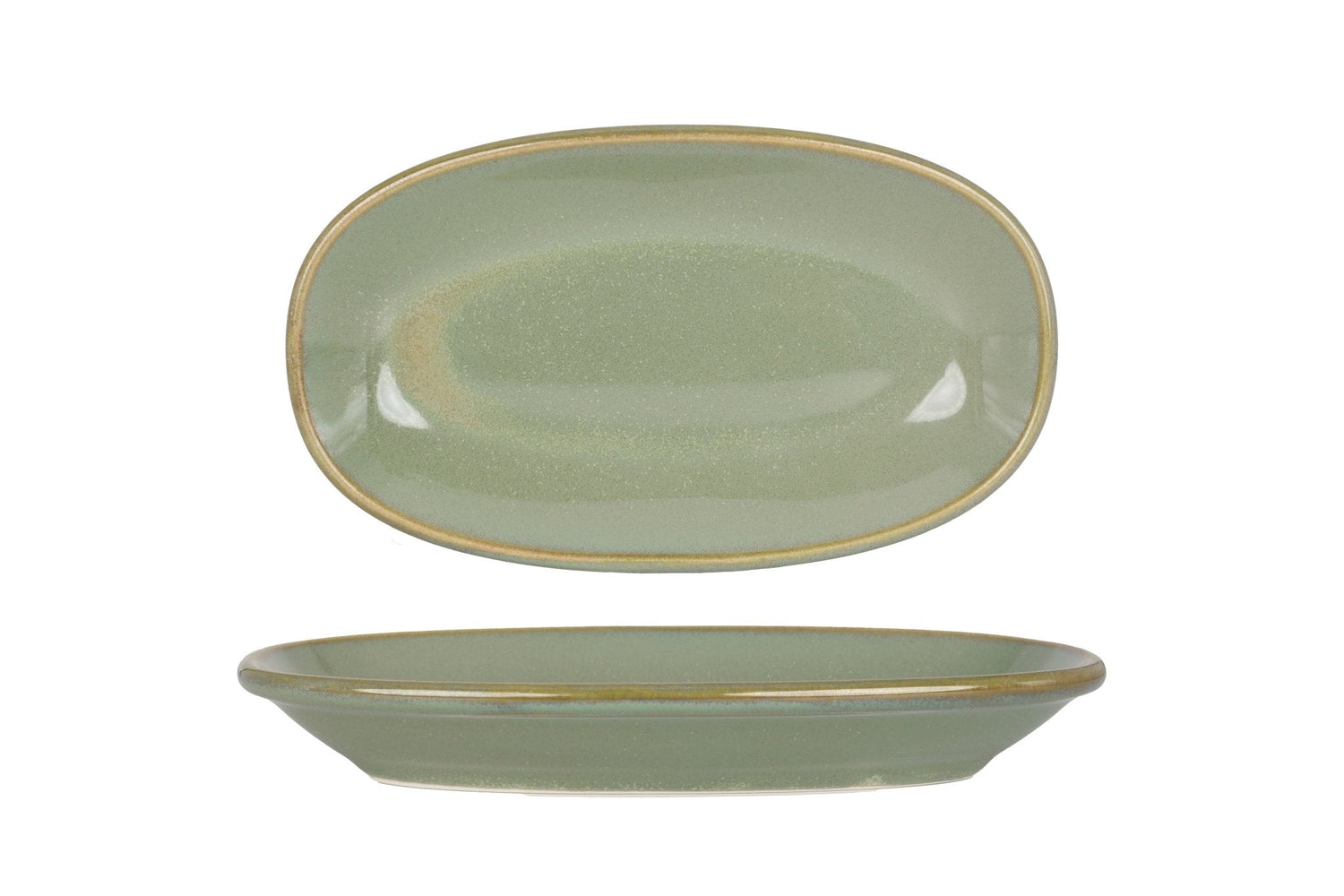 Bonna Serveerschaal - Sage Hygge - Porselein - 24x14 cm - set van 2