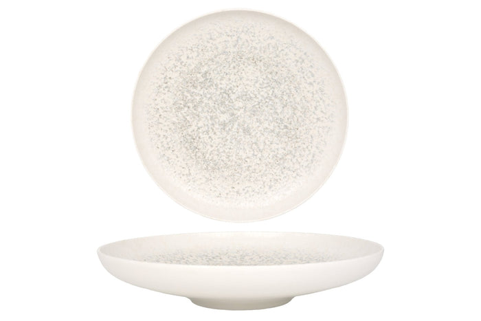 Bonna Diep bord - Lunar White - Porselein - 25 cm (1300cc) - set van 6