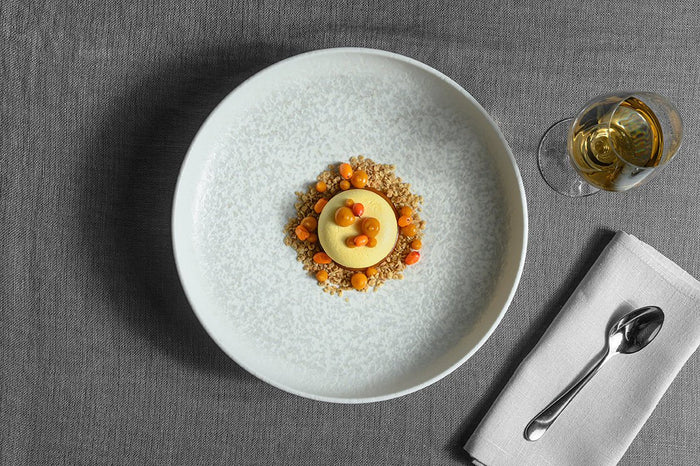 Bonna Diep bord - Lunar White - Porselein - 25 cm (1300cc) - set van 6