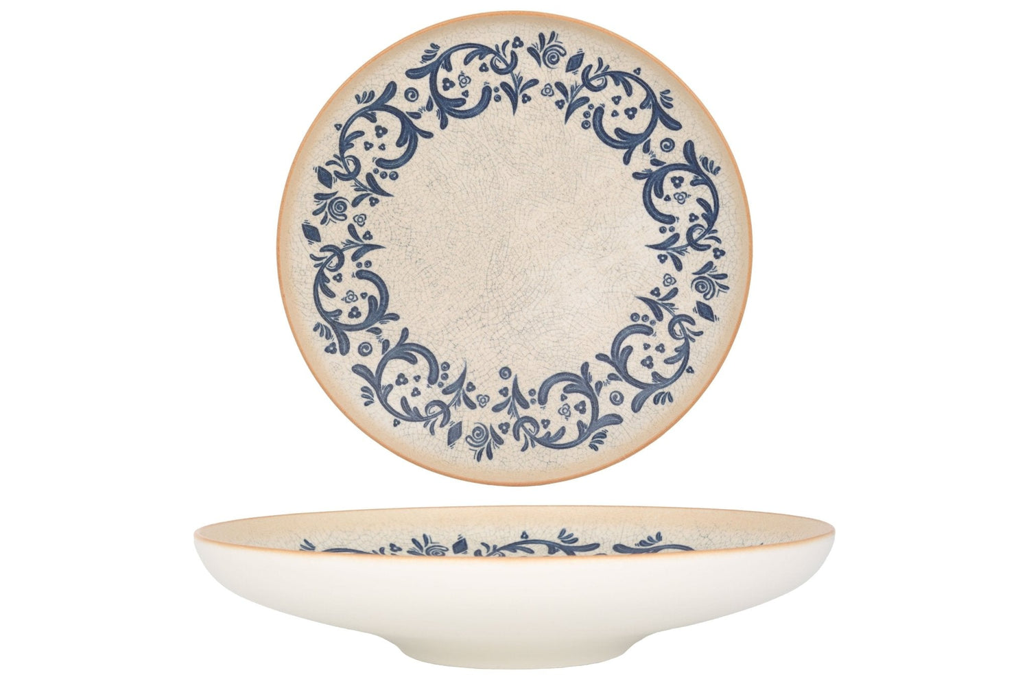 Bonna Diep bord - Viento - Porselein - 25 cm (1300cc) - set van 6