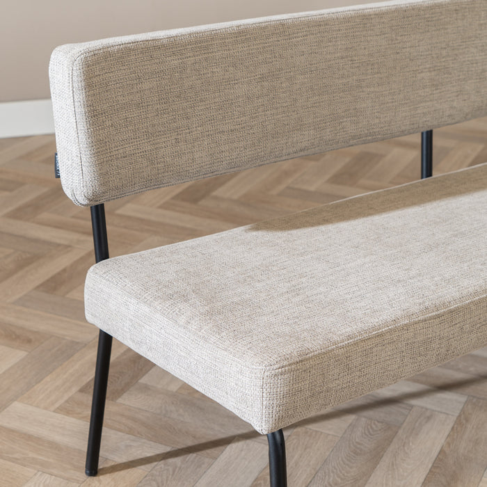 Bronx71 Scandinavische eetkamerbank Espen taupe gerecyclede stof 190