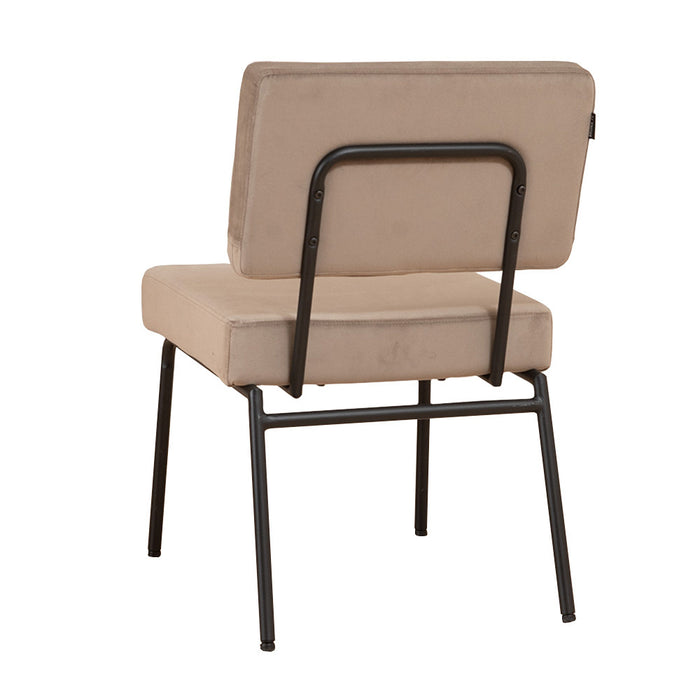 Bronx71 Velvet eetkamerstoel Espen taupe - Eetkamerstoelen set van 4