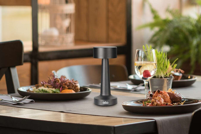 Buccan - Dumbbell tafellamp - Zwart - 3 lichtstanden en touchpanel