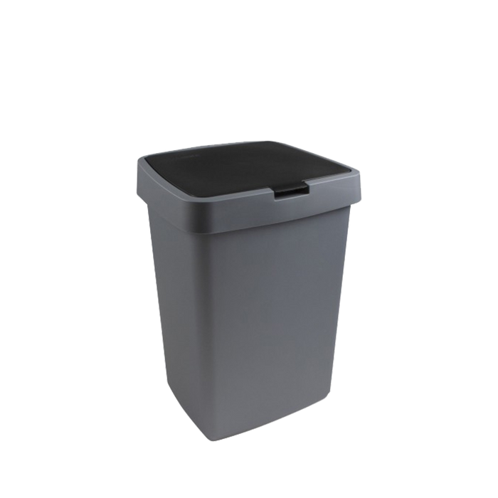 Sunware Delta Prullenbak - 25L - met klep deksel - metallic|zwart